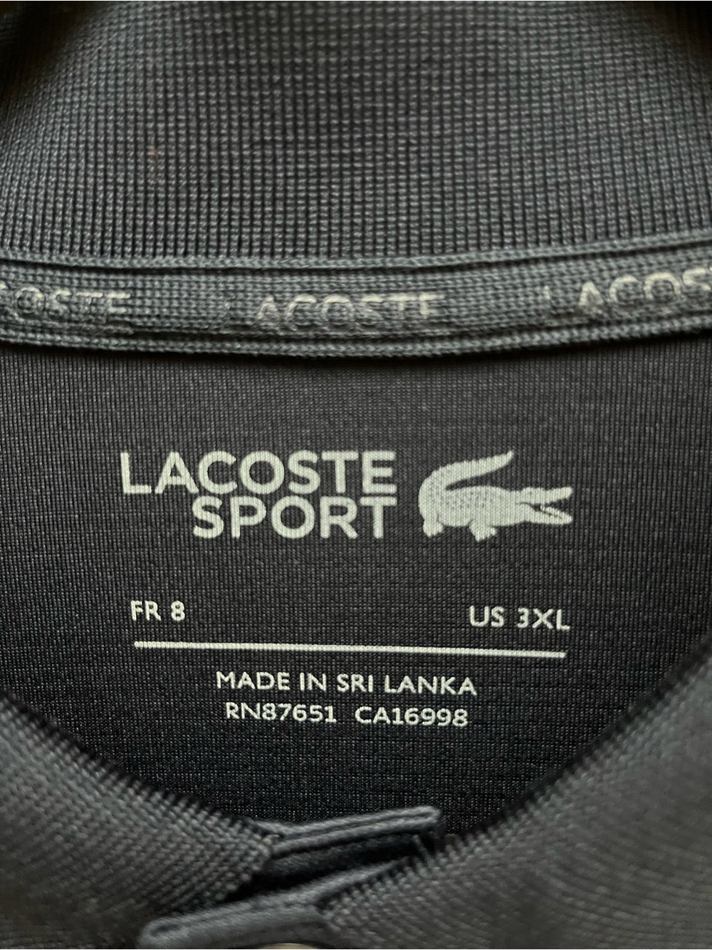 Mint Lacoste Sport Mens Thermo-Regulating Polo Shirt Navy Colorblock Size 3XL - Picture 3 of 10